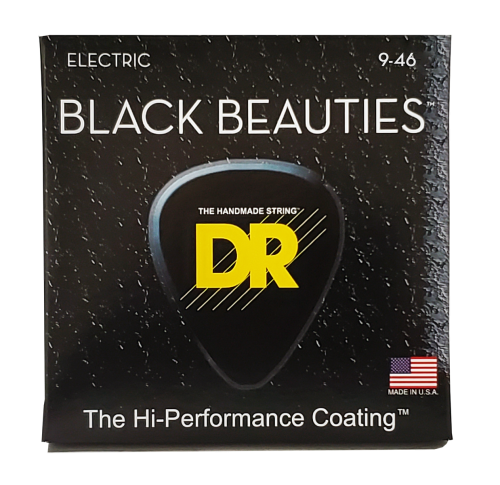 DR Strings Black Beauties K3 Coated Electric Guitar Strings - .009-.046 Light Heavy