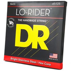 DR Strings MH5-45 Lo-Rider Stainless Steel Bass Guitar Strings - .045-.125 Medium