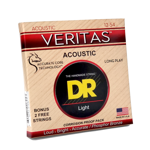 DR Strings VTA-12 VERITAS Acoustic Guitar String 12-54 Light