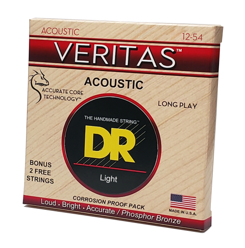 DR Strings VTA-12 VERITAS Acoustic Guitar String 12-54 Light - Image 2