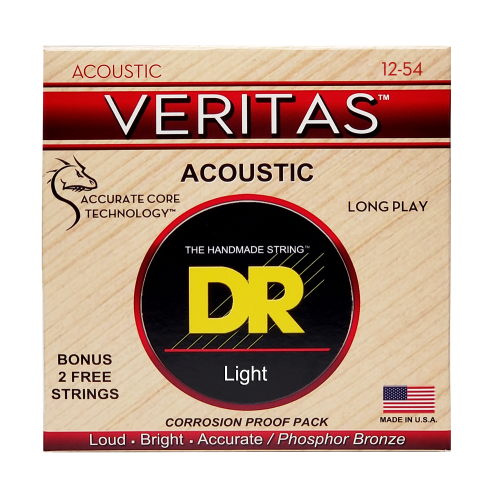 DR Strings VTA-12 VERITAS Acoustic Guitar String 12-54 Light - Image 3