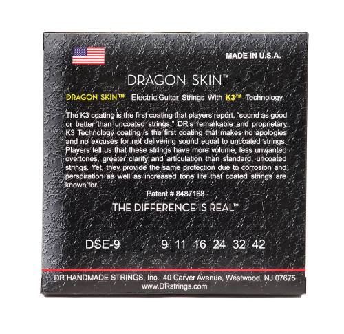 DR Strings Electric Guitar Dragon Skin Coated Nickel Plated, .009 - .042 - Image 3