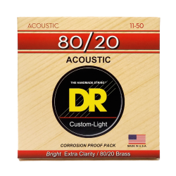 DR Strings Hi-Beam 80/20 Bronze Acoustic Guitar String Set - Custom Light 11-50