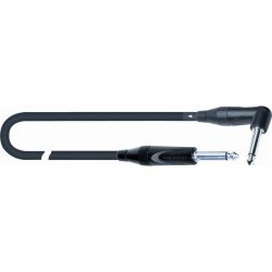 Quiklok Instrument Cable 5m Male 6.3 Angled Jack - Male 6.3 Jack Black