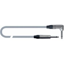 Quiklok Instrument Cable 5m Male 6.3 Jack - 90 Degree Male Jack