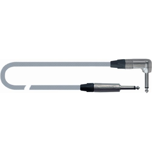 Quiklok Instrument Cable 5m Male 6.3 Jack - 90 Degree Male Jack