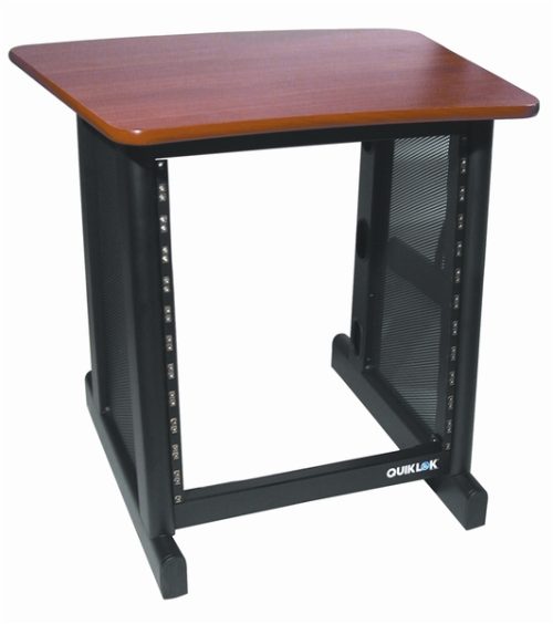 Quik Lok 12U Cherry Wood Rack Stand