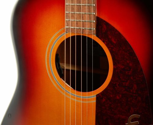 Epiphone Masterbilt Texan Acoustic-Electric Guitar - Faded Cherry Aged Gloss - Image 4