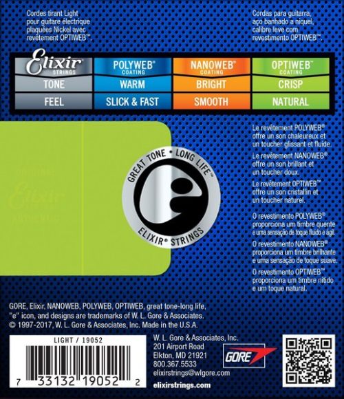 Elixir Strings 19052 Optiweb Electric Guitar Strings - .010-.046 Light - Image 2