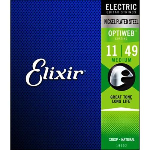 Elixir Strings 19102 Optiweb Electric Guitar Strings - .011-.049 Medium