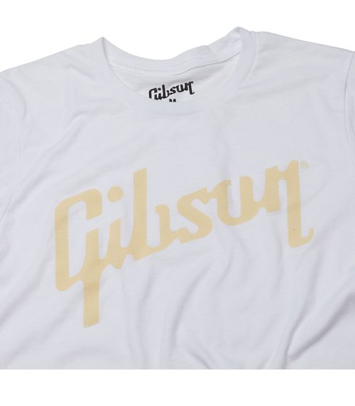 Gibson Distressed Logo T-Shirt White Medium - Image 2