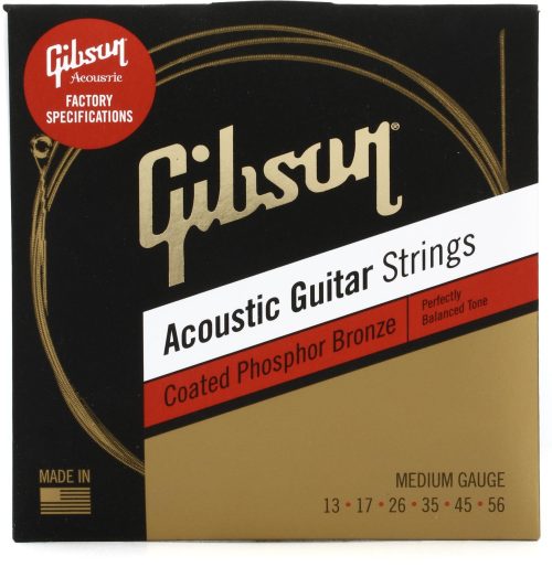 Gibson Coated Phosphor Bronze Acoustic Guitar Strings - .013 - .056 Medium