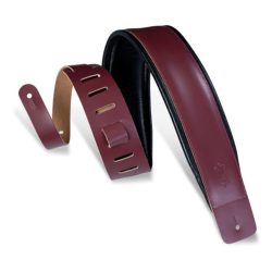 Levy's DM1 3" Leather Face w/Padded Back Guitar Strap - Burgundy