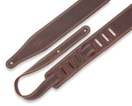 Levy's Butter Double Stitch 2.5" Wide Garment Leather Guitar Strap