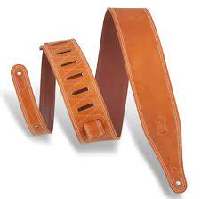 Levy's Butter Double Stitch 2.5" Wide Garment Leather Guitar Strap