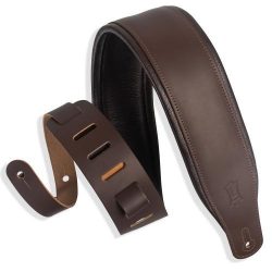 Levy's 3" Top Grain Padded Leather Guitar Strap, Dark Brown