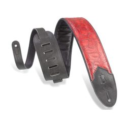 Levy's M4WP-003 3" Wide Embossed Leather Guitar Strap