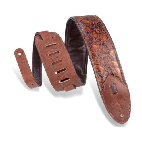 Levy's M4WP-006 3" Wide Embossed Leather Guitar Strap