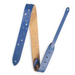 Levy's 1.5inch Galaxy Punch Out Pattern Kids Guitar Strap - Blue