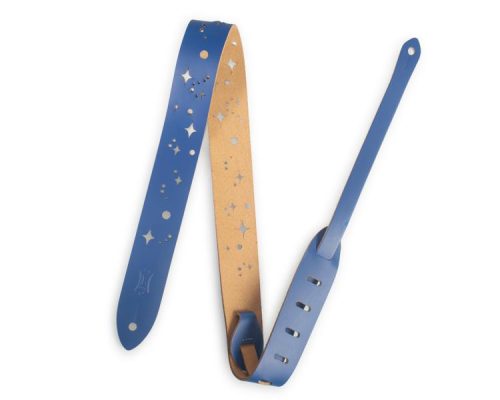 Levy's 1.5inch Galaxy Punch Out Pattern Kids Guitar Strap - Blue