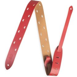 Levys Levy’s 1 1/2"" Kids Leather Guitar Strap Lightning Bolt