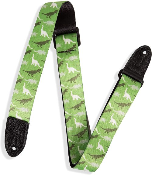 Levy's Leathers 1.5inch Wide Guitar Strap for Kids With Dinosaur Print