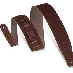 Levy's 2.5 Hand-Brushed Suede Rust Brown Guitar Strap