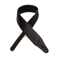 Levy's MSSB17-BLK 2 1/2" Wide Black Garment Leather Guitar Strap
