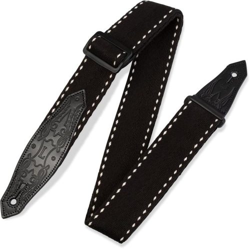 Levy's MSSC80 Heavy-weight Cotton Guitar Strap - Black - Image 2