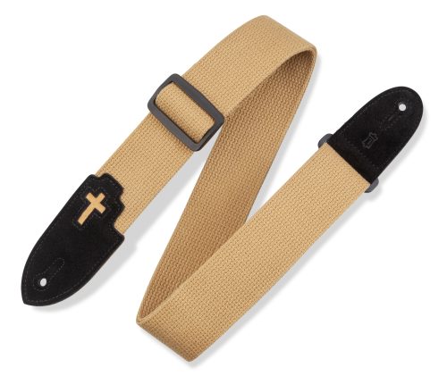 Levy's Cross Inlay – Tan Guitar Strap – MC8C-TAN