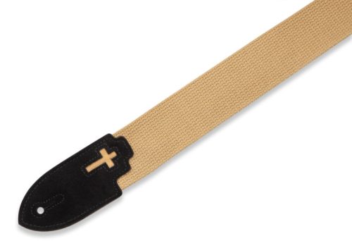 Levy's Cross Inlay – Tan Guitar Strap – MC8C-TAN - Image 3