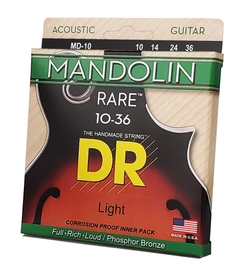 DR Strings MD-10 Rare Series 10-36 Light Phosphor Bronze Mandolin Strings