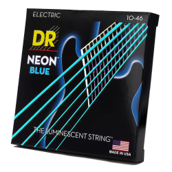 DR Strings Hi-Def Neon Blue K3 Coated Electric Guitar Strings Medium 10-46