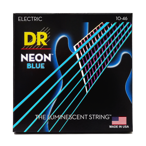 DR Strings Hi-Def Neon Blue K3 Coated Electric Guitar Strings Medium 10-46 - Image 2