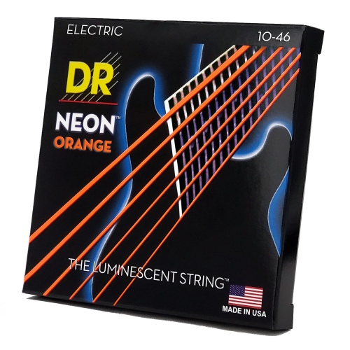 DR String Neon Orange K3 Coated Electric Guitar String Set – 10-46 Medium