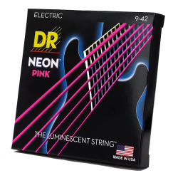 DR Strings Hi-Def NEON PINK, Coated Electric Strings (9-42)
