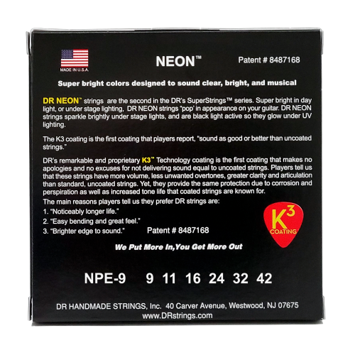 DR Strings Hi-Def NEON PINK, Coated Electric Strings (9-42) - Image 3