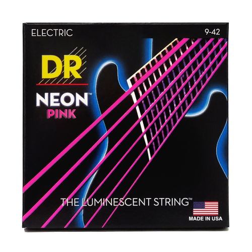 DR Strings Hi-Def NEON PINK, Coated Electric Strings (9-42) - Image 2