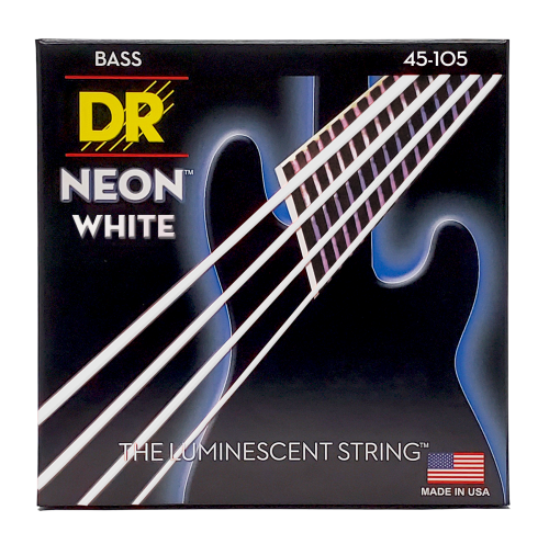 DR Strings HI-DEF NEON White Bass Guitar Strings 4 String - 45-105 - Image 3