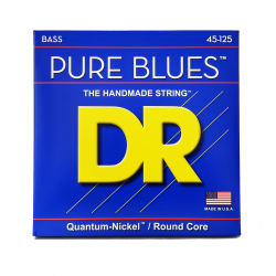 DR Strings PB5-45 Pure Blues Quantum-nickel - Round Core Bass Guitar Strings - .045-.125 Medium 5-string