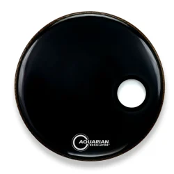 Aquarian Regulator 22 inch Bass Drum Head w/ Offset Hole (Black)