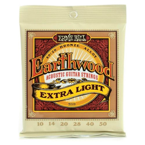 Ernie Ball 2006 Earthwood 80/20 Bronze Acoustic Guitar Strings - .010-.050 Extra Light