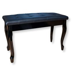 Sandner SPB13BK Piano Bench - Polished Black, Chippendale Legs