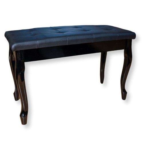 Sandner SPB13BK Piano Bench - Polished Black, Chippendale Legs