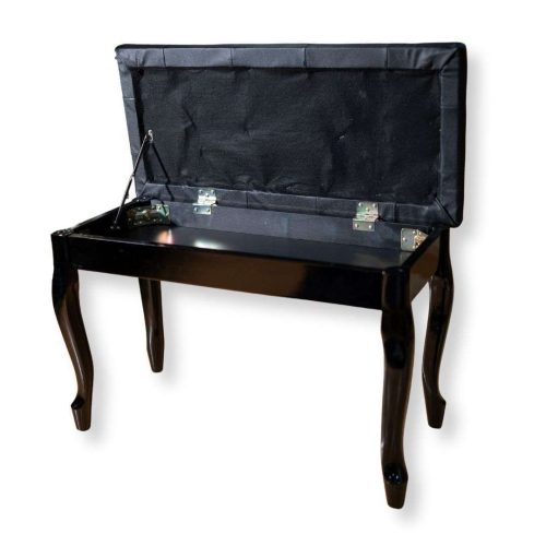 Sandner SPB13BK Piano Bench - Polished Black, Chippendale Legs - Image 2