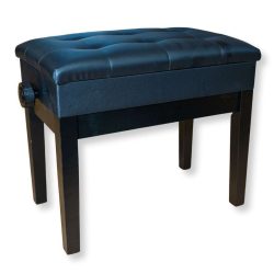 Sandner SPB32B Pro Piano Bench - Polished Black, Straight Legs, Adjustable Height
