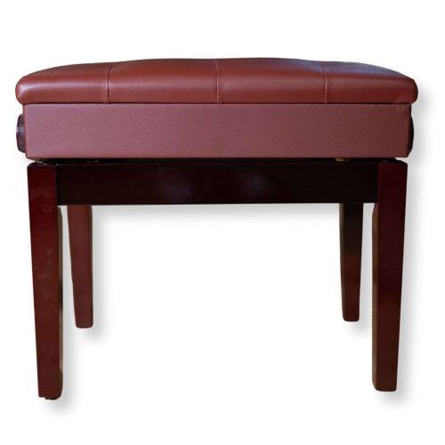 Sandner SPB32M Pro Piano Bench - Polished Mahogany, Straight Legs, Adjustable Height - Image 3