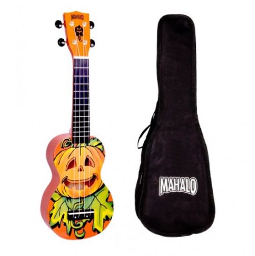Mahalo MA1MAOR Art Series Halloween Soprano Ukulele (Orange) - Image 2