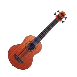 Mahalo MB1TBR Bass Ukulele With Pickup (Transparent Brown)
