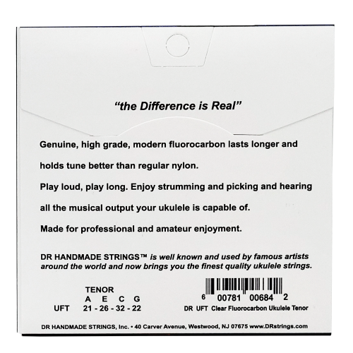 DR UFT Fluorocarbon Tenor Ukulele Strings - Clear - Image 3